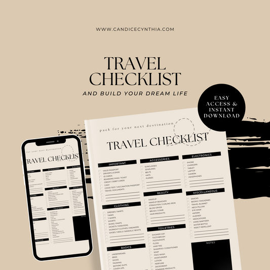 Travel Packing Checklist - Sheet