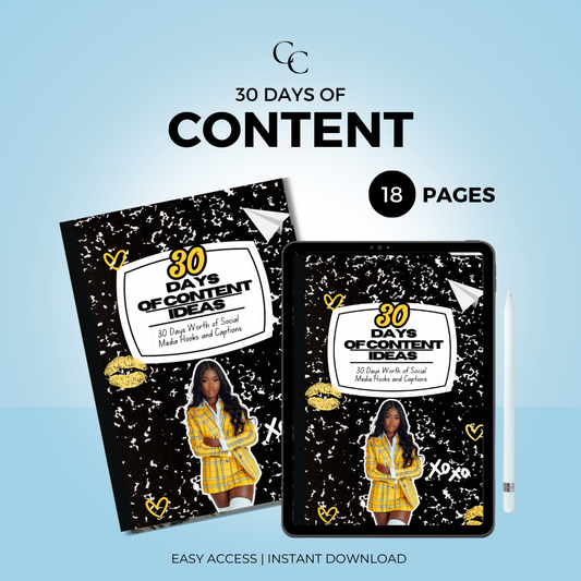 30 DAYS OF CONTENT Ideas - eBook